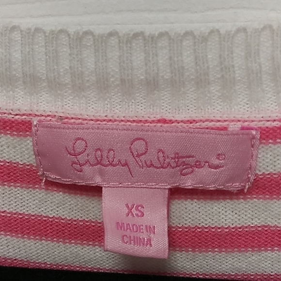 Lilly Pulitzer Striped Sweater with‎ Argyle Sleeves - Picture 2 of 9